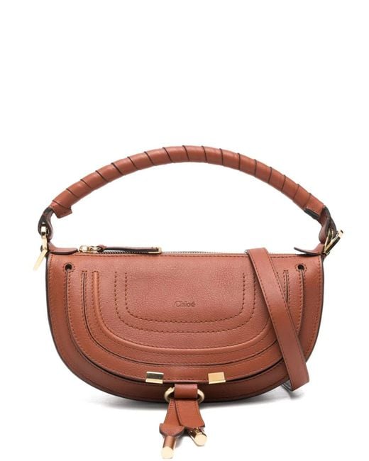 Chloé Brown Mini Marcie Shoulder Bag