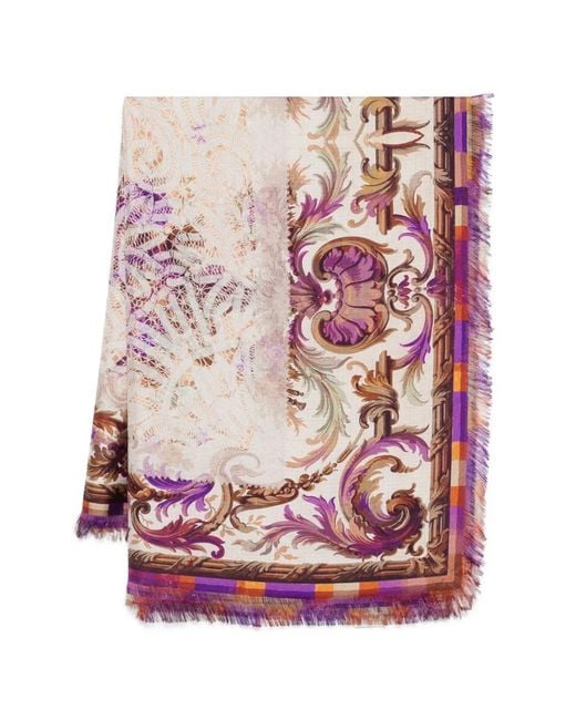 Pierre Louis Mascia Pink Printed Silk Stole