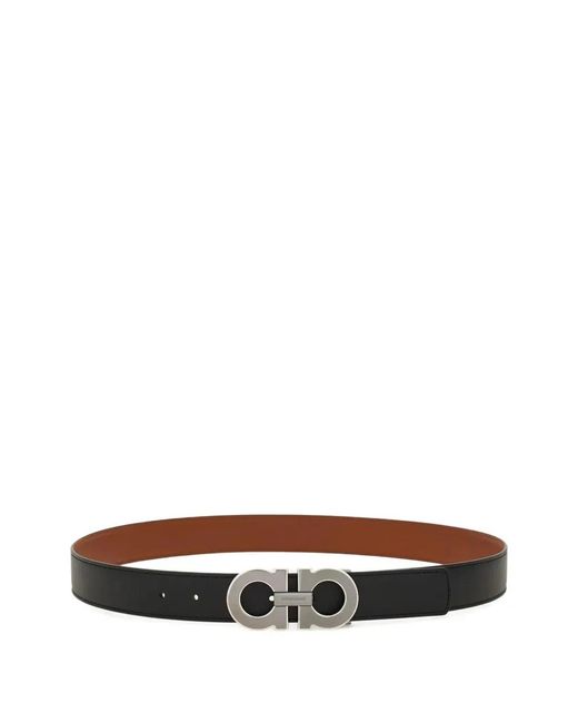 Ferragamo White Reversible And Adjustable Gancini Belt for men