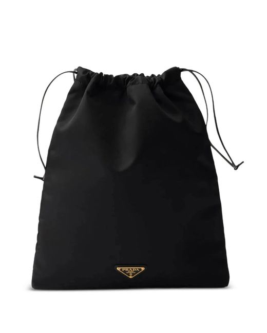 Prada Black Wish Re-Nylon Drawstring Pouch