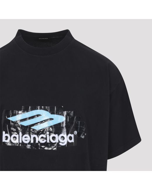 Balenciaga Black Tshirt With Logo for men