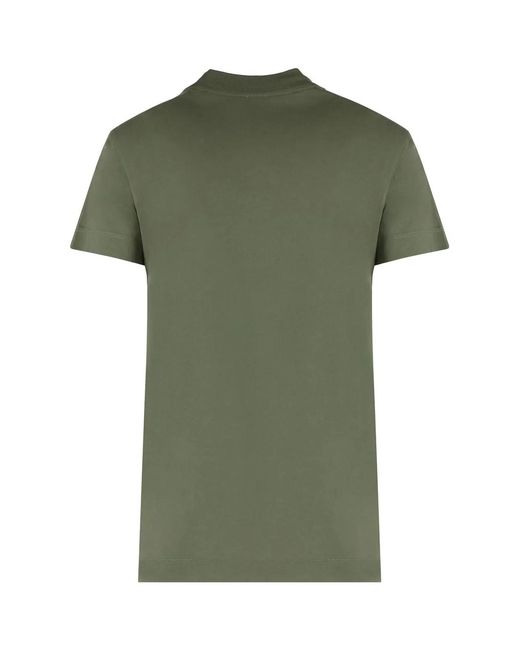 Pinko Green Cotton Crew-Neck T-Shirt