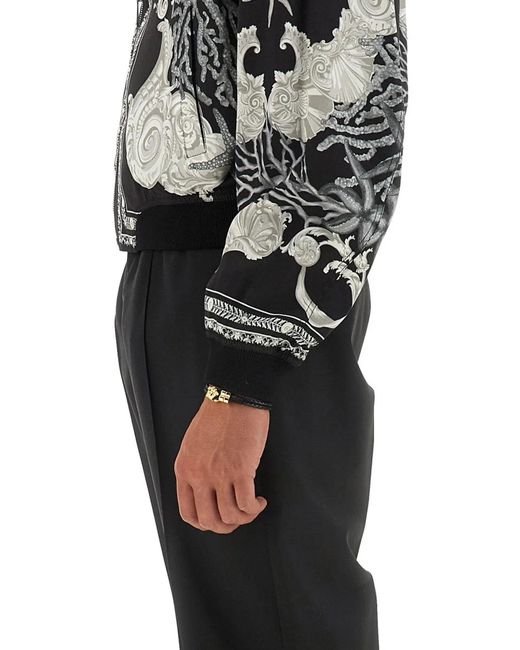 Versace Black Reversible Baroque Sea Jacket for men