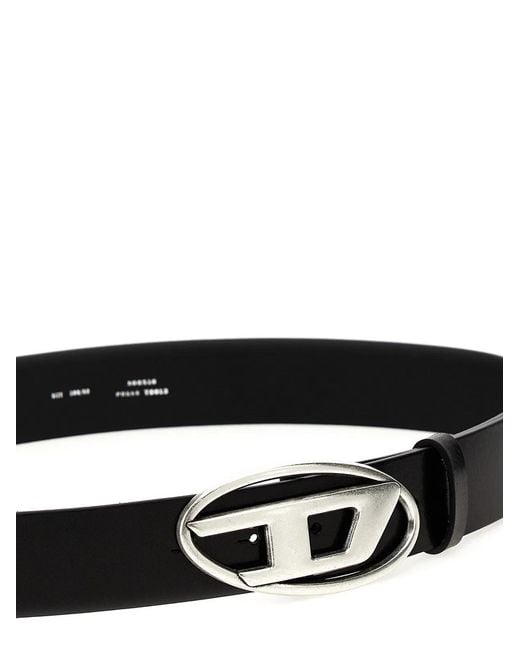 DIESEL Black D Logo Belt