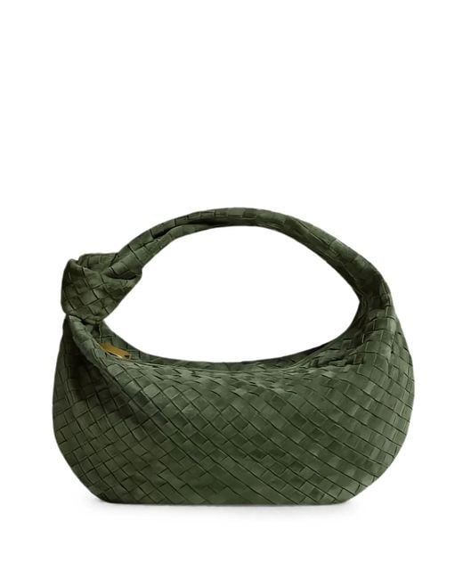 Bottega Veneta Green Intrecciato Weave Suede