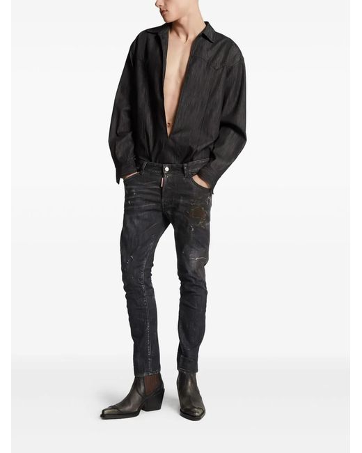 DSquared² Gray Cotton Trousers for men