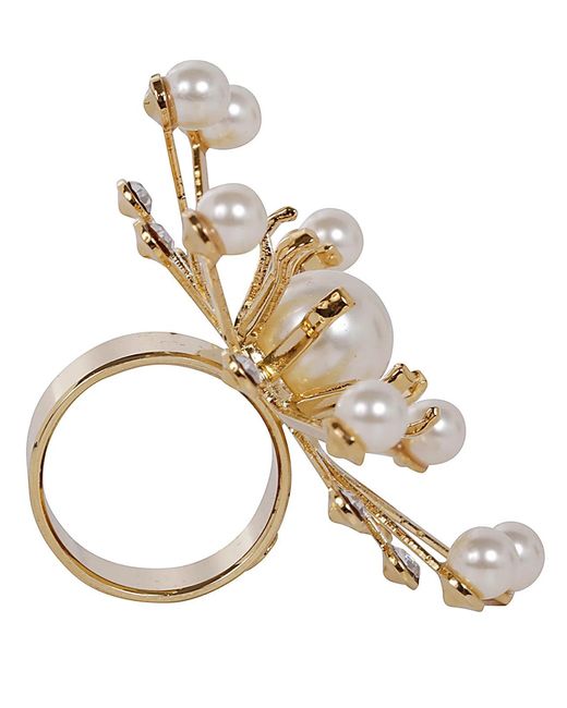 Helene Zubeldia Metallic Kiku Ring Pearl