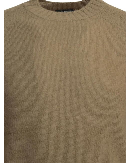 Tom Ford Green Cashmere Crewneck Sweater for men