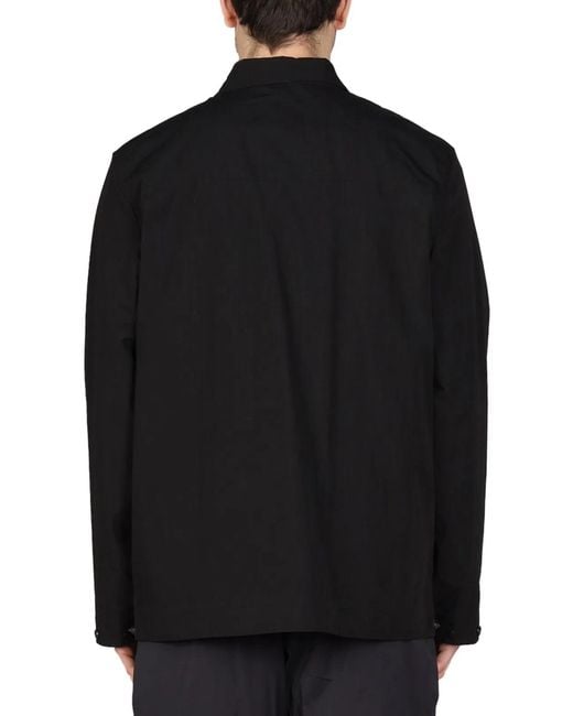 Monobi Black Cotton And Nylon Jacket for men