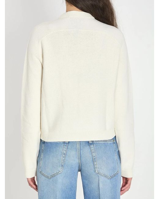 Gucci Blue Cashmere Wool Cardigan With Morsetto