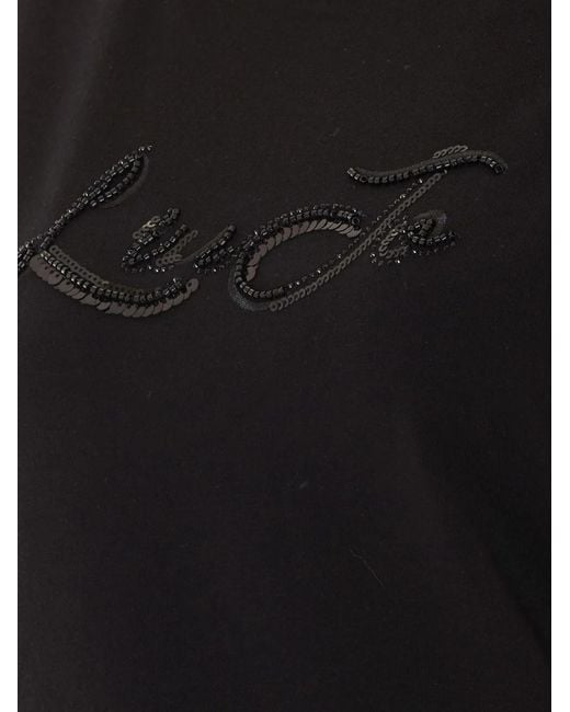 Liu Jo Black Cotton Tee Shirt
