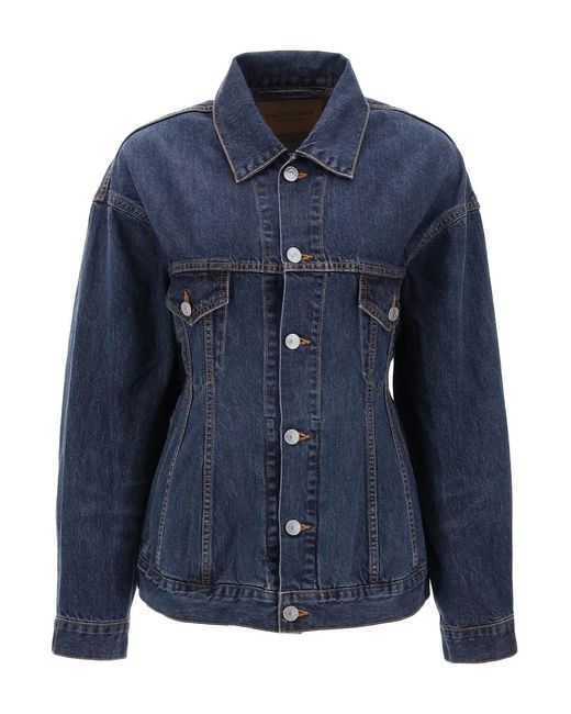 Balenciaga Blue Dark Denim Hourglass Jacket