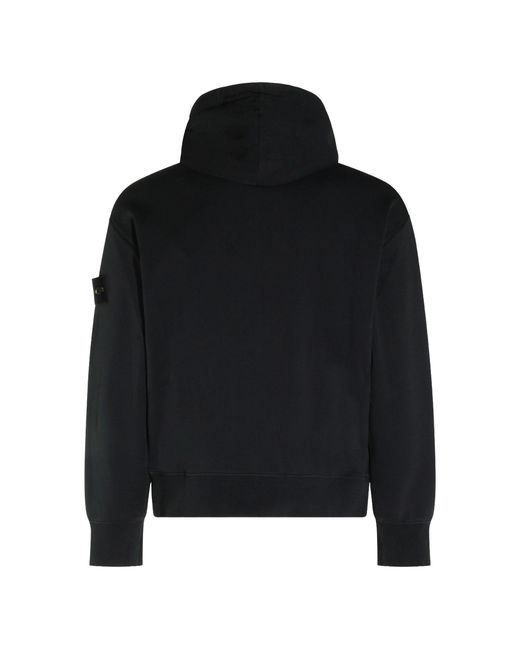 Stone Island Black Hoodie Sweater for men