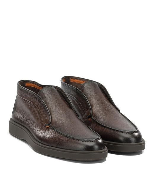 Santoni Brown "Dragon" Loafers for men