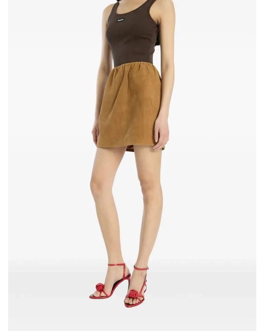 ROTATE BIRGER CHRISTENSEN Brown Suede Mini Skirt