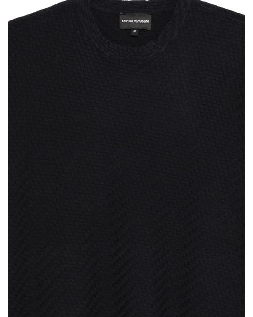 Emporio Armani Black Viscose-Blend T-Shirt for men