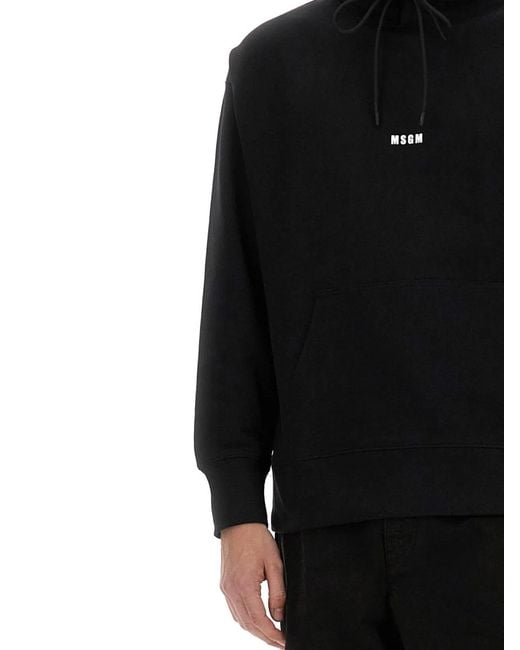 MSGM Black Hoodie for men