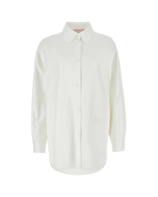 Valentino Garavani White Cotton Blend Oversize Shirt