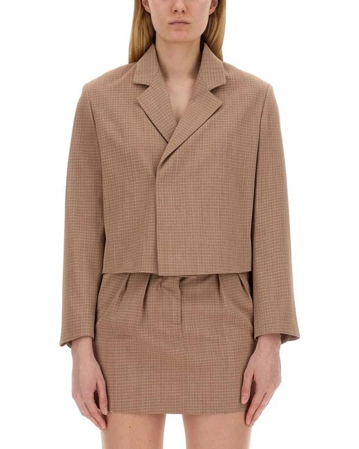 Alysi Brown Cropped Jacket