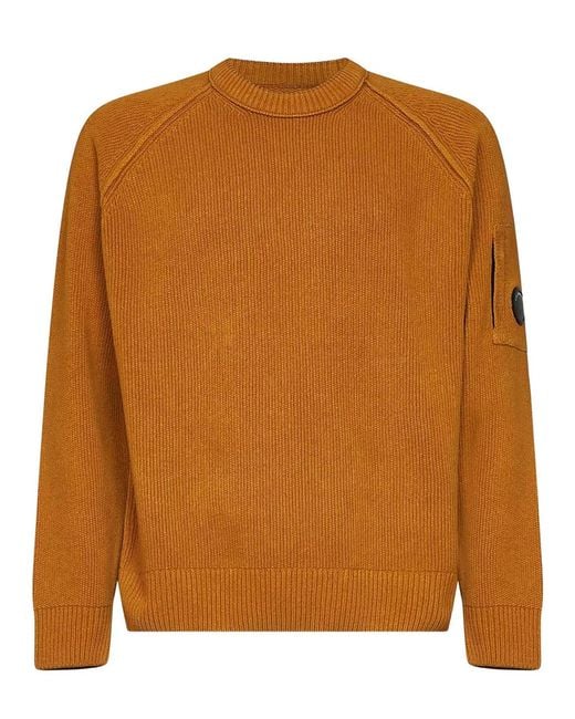 C P Company Brown C.P.Company Crew Neck Pullover for men