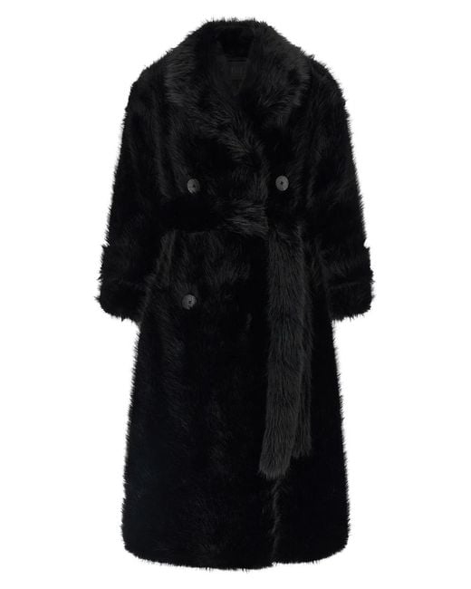 BB COUTURE Black B&B Couture 'Jackie' Eco-Fur Trench Coat