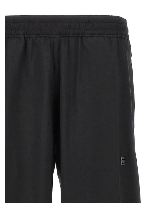 Givenchy Black Logo Placcetta Pants for men