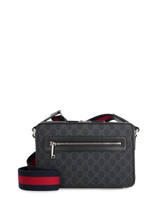 Gucci Black Gg Media Crossbody Bag for men
