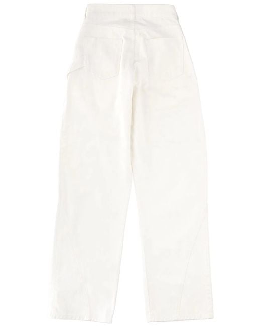 J.W. Anderson White Jeans With Logo Patch