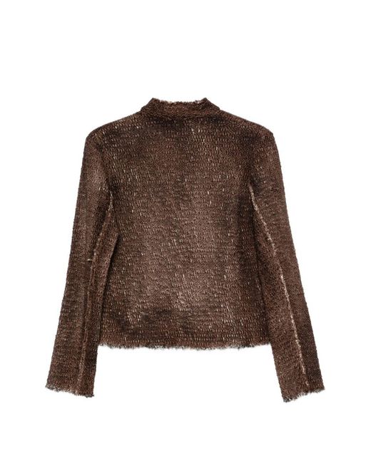 Avant Toi Brown Wool Crewneck Jacket