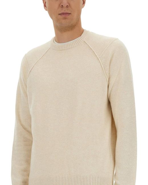 Woolrich Natural Classic Crew Neck Choker With Raglan Sleeves for men