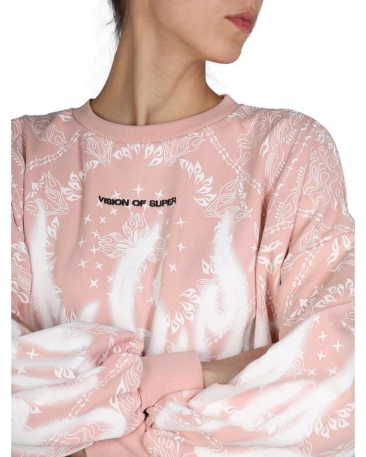 Vision Of Super Pink Paisley Pattern Sweatshirt