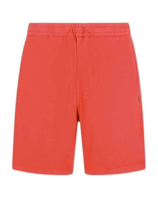 Polo Ralph Lauren Red Sports Shorts With Logo for men