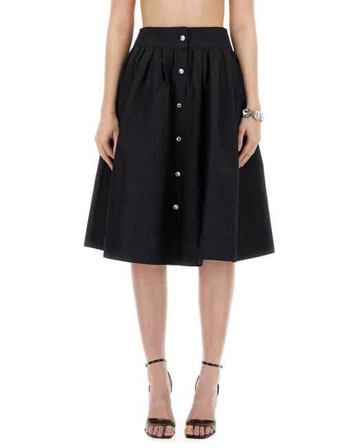 Moschino Couture Black Poplin Skirt