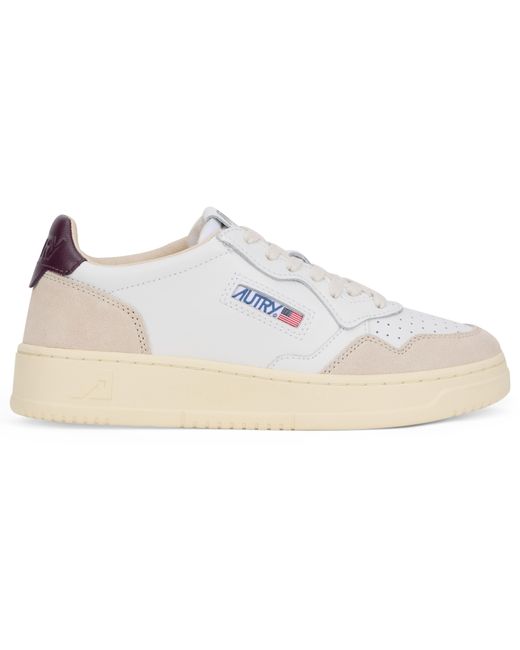 Autry White Medalist Low-Top Leather Sneakers With Retro Eighties Tennis-Style Design