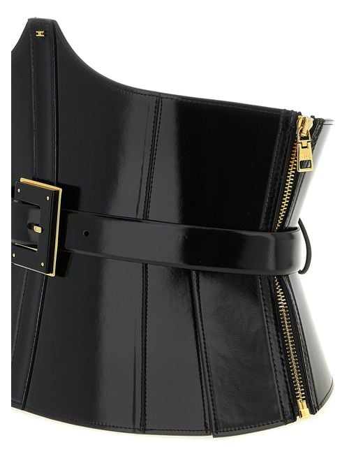 Elisabetta Franchi Black Corset Belt