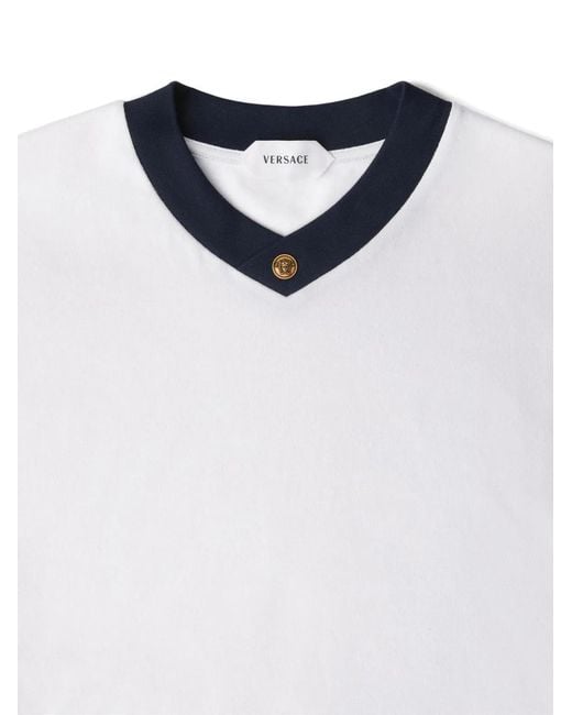 Versace White Cotton Slim-Fit T-Shirt