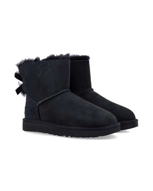 Ugg Black Mini Bailey Bow Ii Suede Boots