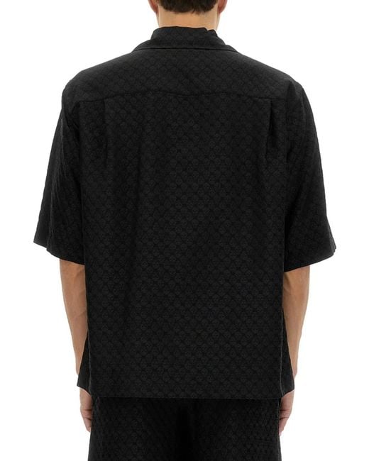 McQueen Black Skull Pattern Shirt for men