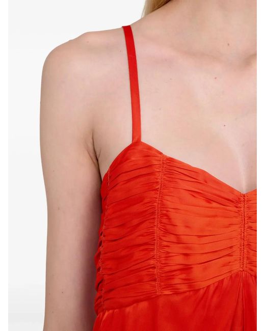 Zadig & Voltaire Red Zadig&Voltaire Short Satin Straps Dress