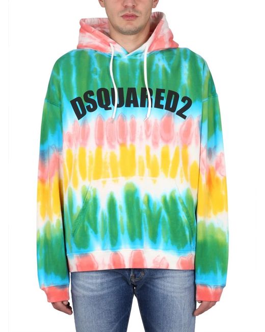 DSquared² Green Sweatshirt With Logo for men