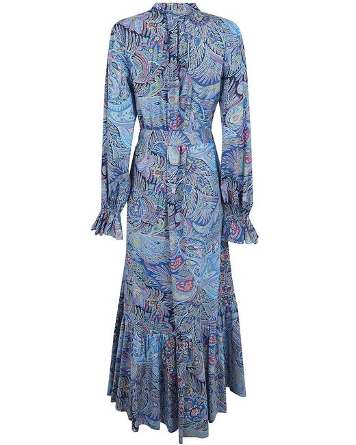Etro Blue Long Chemisier Dress