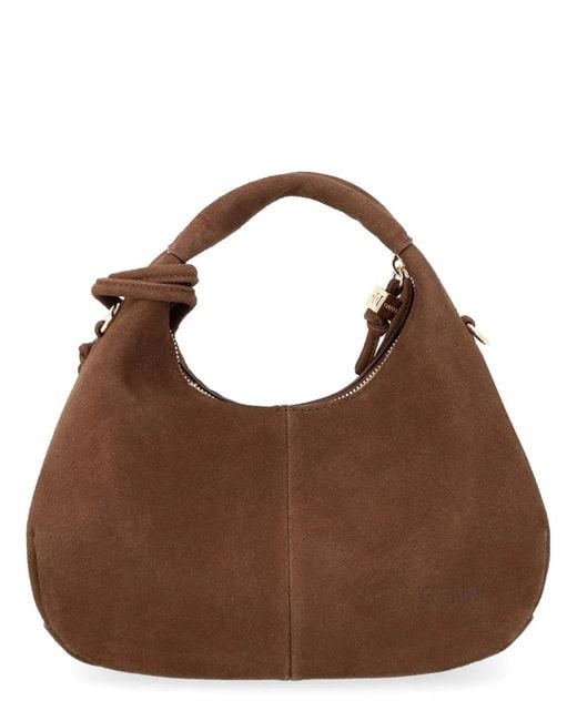 Ganni Brown Mini "Hobo" Bag