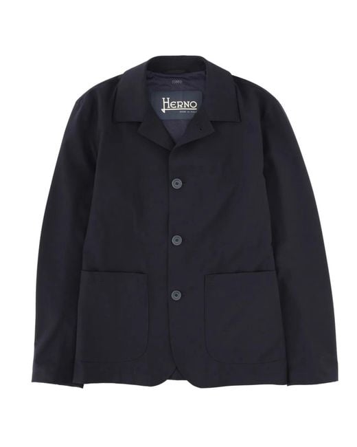 Herno Blue Shirt Collar Jacket for men