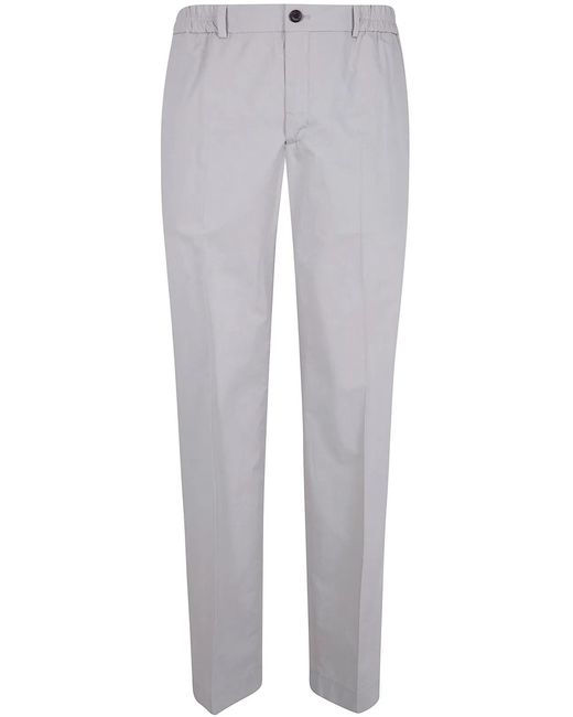 Incotex Gray Elastic Waist Chino Trousers for men