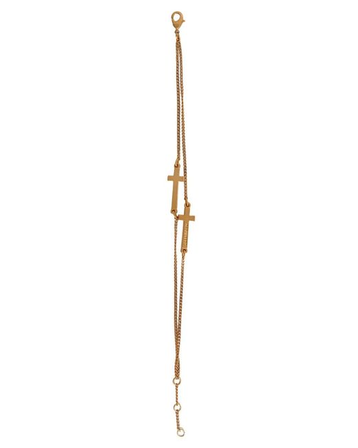 DSquared² Metallic Dsquared "Jesus" Bracelet With Cross Pendant for men