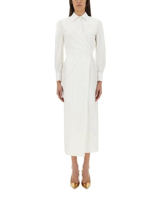 Max Mara White "Balzac" Long Dress