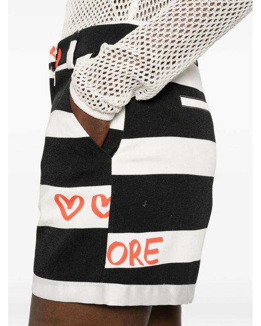 ALESSANDRO ENRIQUEZ Black Striped Cotton Shorts