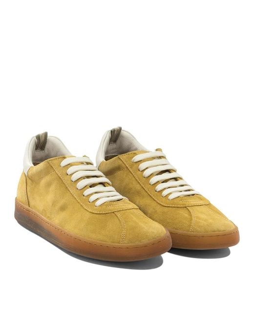 Officine Creative Yellow Leather Rubber Sneakers for men