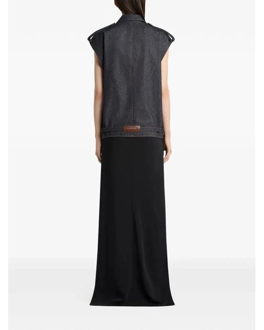 Courreges Black Courregès Denim Sleeveless Bomber Jacket