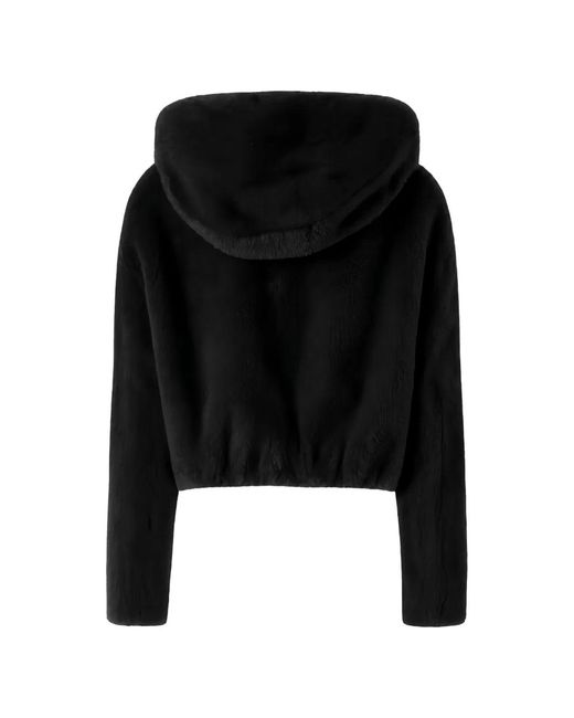 Pinko Black Polyester Winter Coat